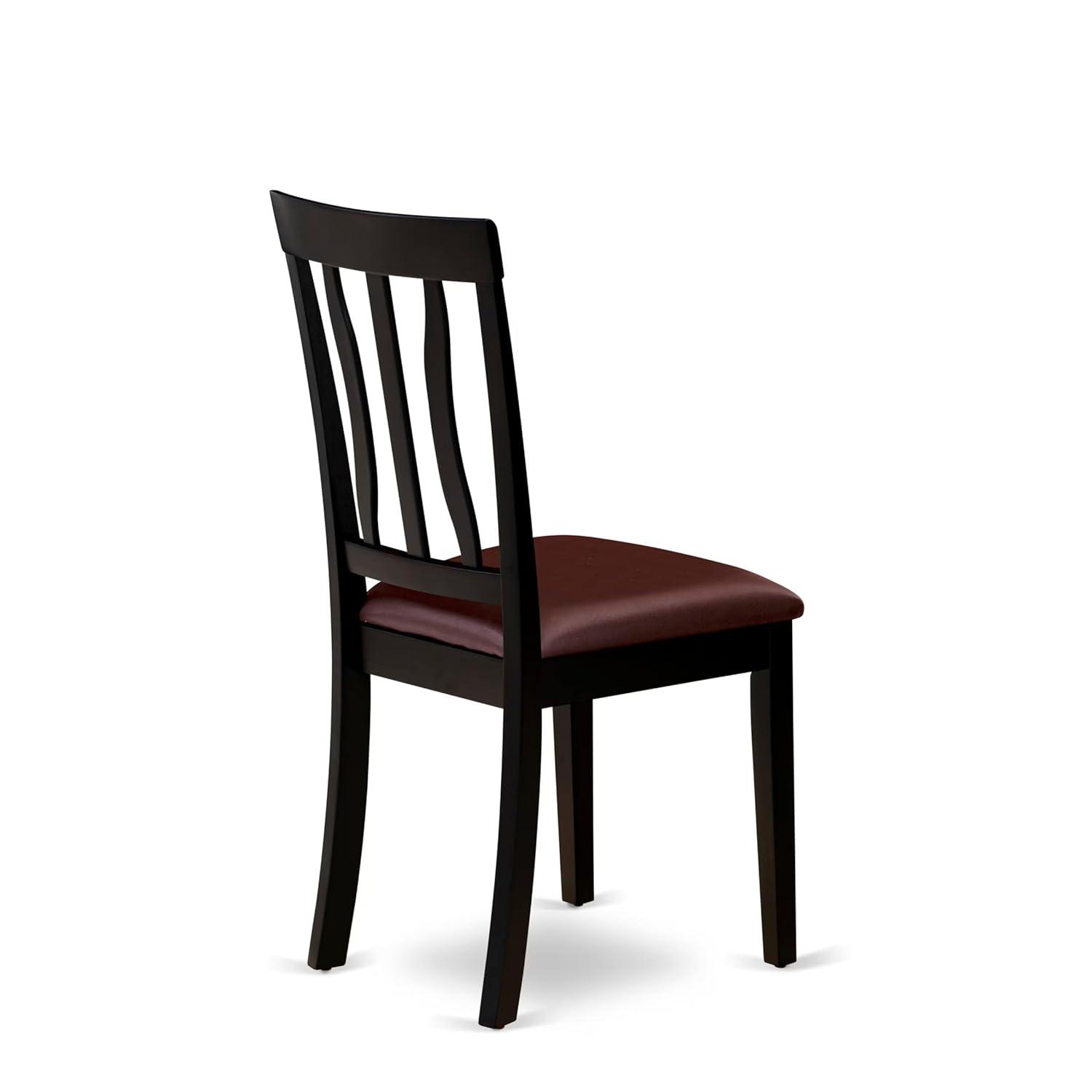 WEAN5-BCH-W East West Furniture 5 Piece Kitchen Table Set- a Dining Table and 4 Chairs, Black & Cherry(Seat Type Options) WEAN5-BCH-LC