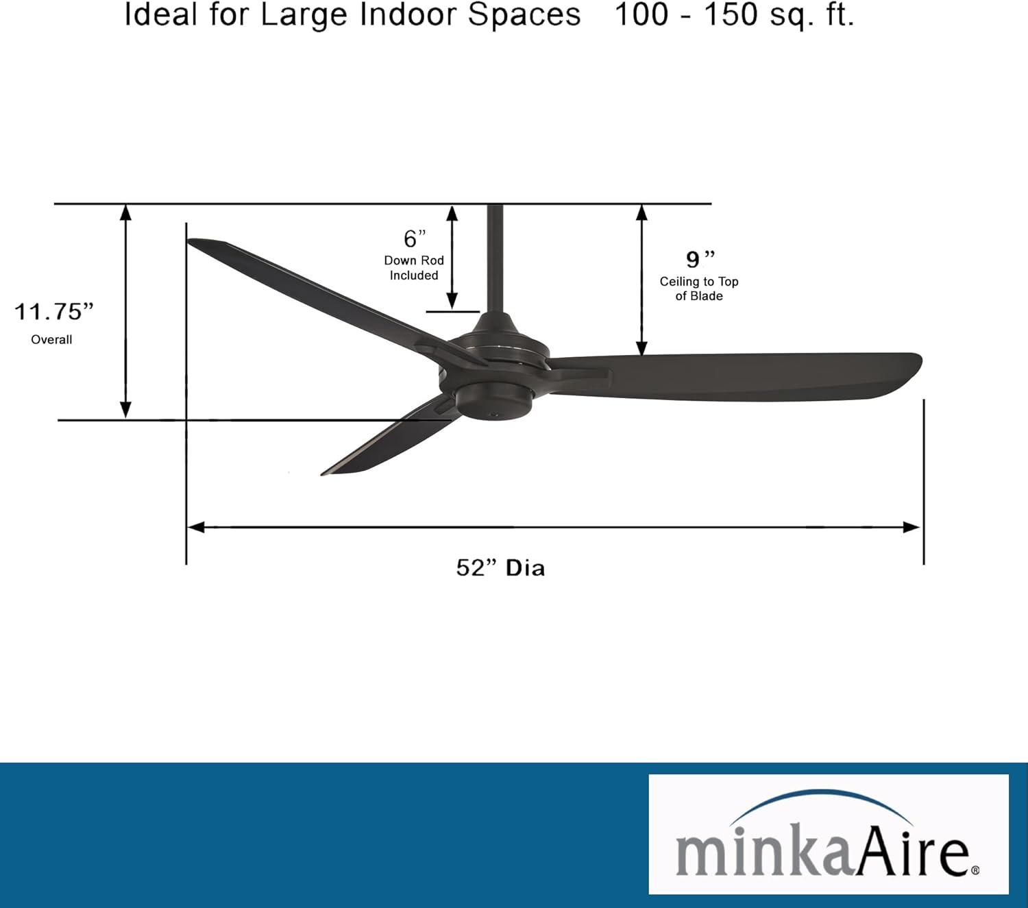 52" Rudolph 3-Blade Propeller Ceiling Fan with Wall Control