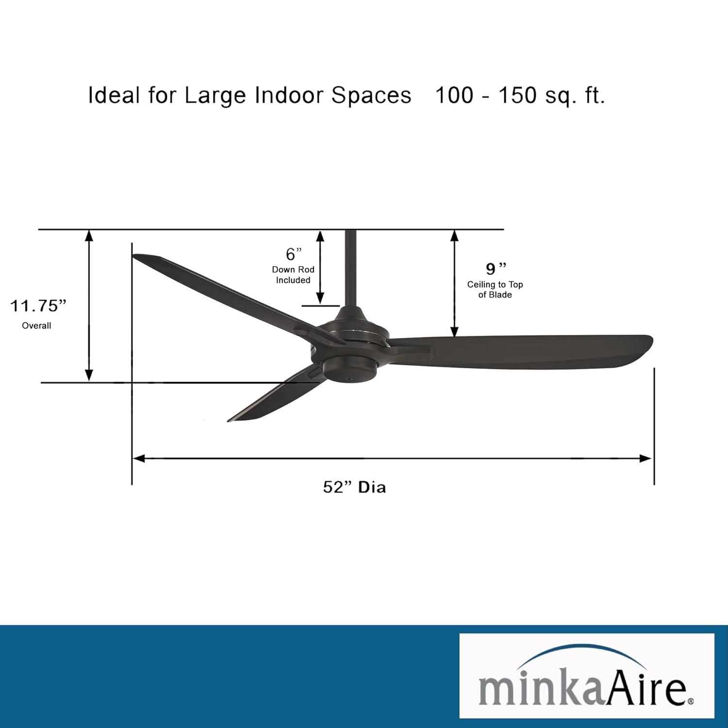 52" Rudolph 3-Blade Propeller Ceiling Fan with Wall Control