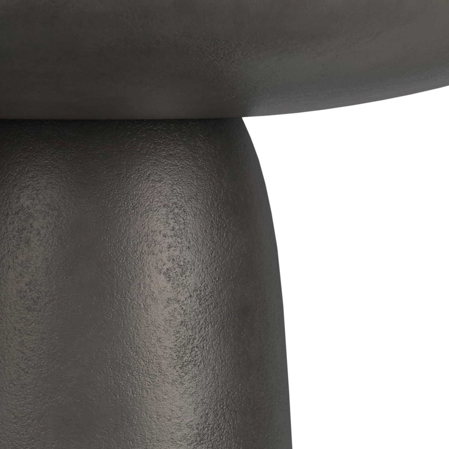 Simpli Home Alexa 30"W Cast Aluminum Mid-Century Modern Round Coffee Table with Pedestal Base, Fully Assembled