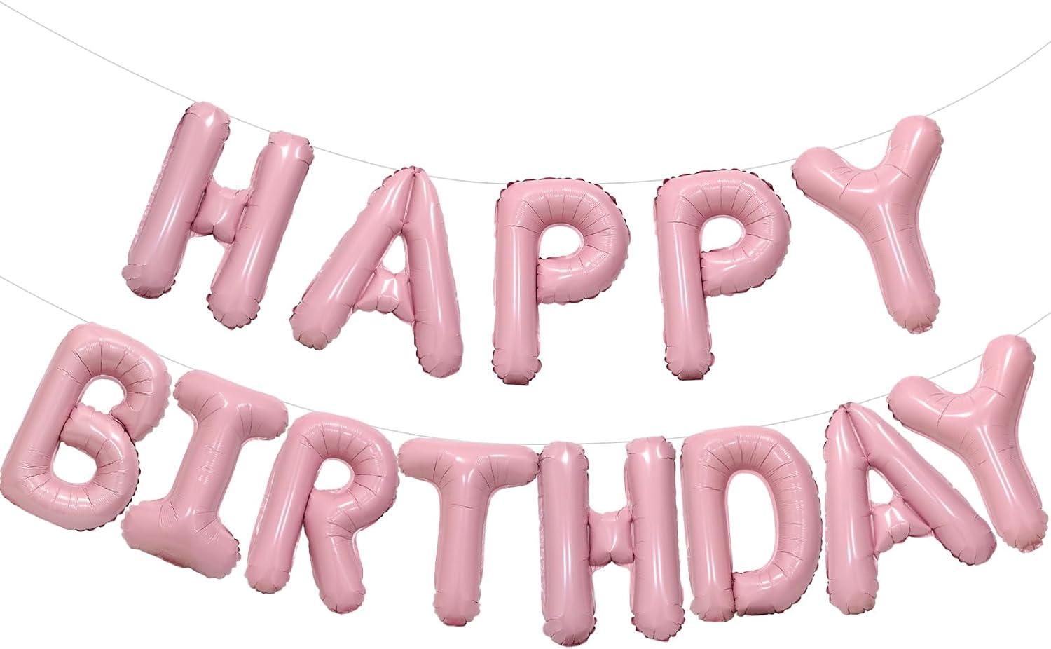 comerut 16inch Happy Birthday Letter Aluminum Foil Balloons Decoration Party Supplies