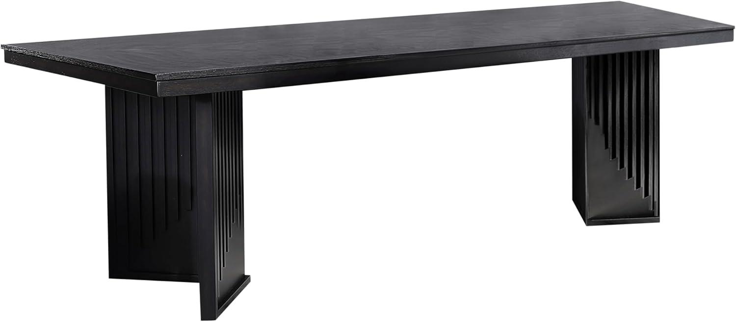 Furniture of America Bramble Extendable Solid Wood 95-inch Dining Table, Black