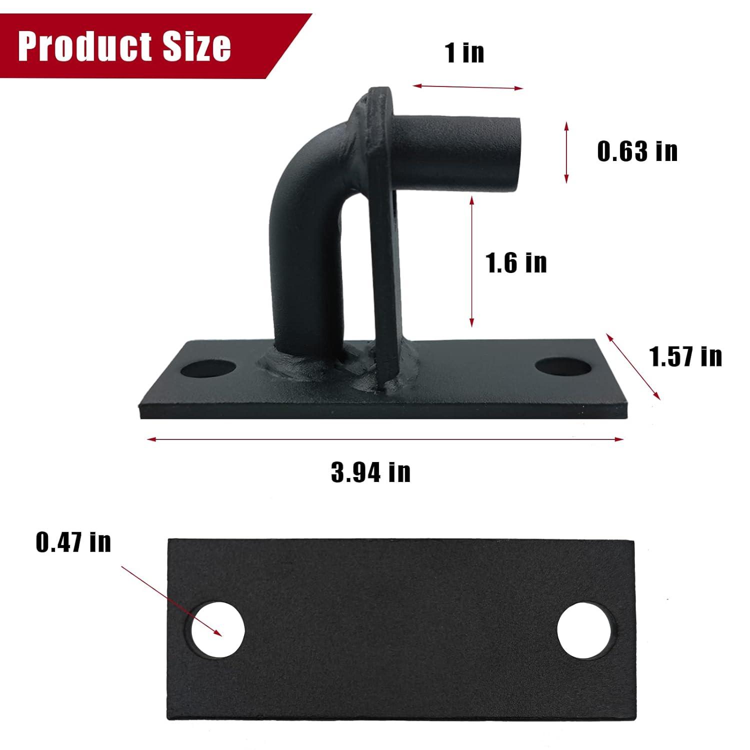 2 Pack Wall Mount Heavy Duty Chain Link Fence Gate Hinges with 5/8 Hinge Pin (Screws Not Included), Black