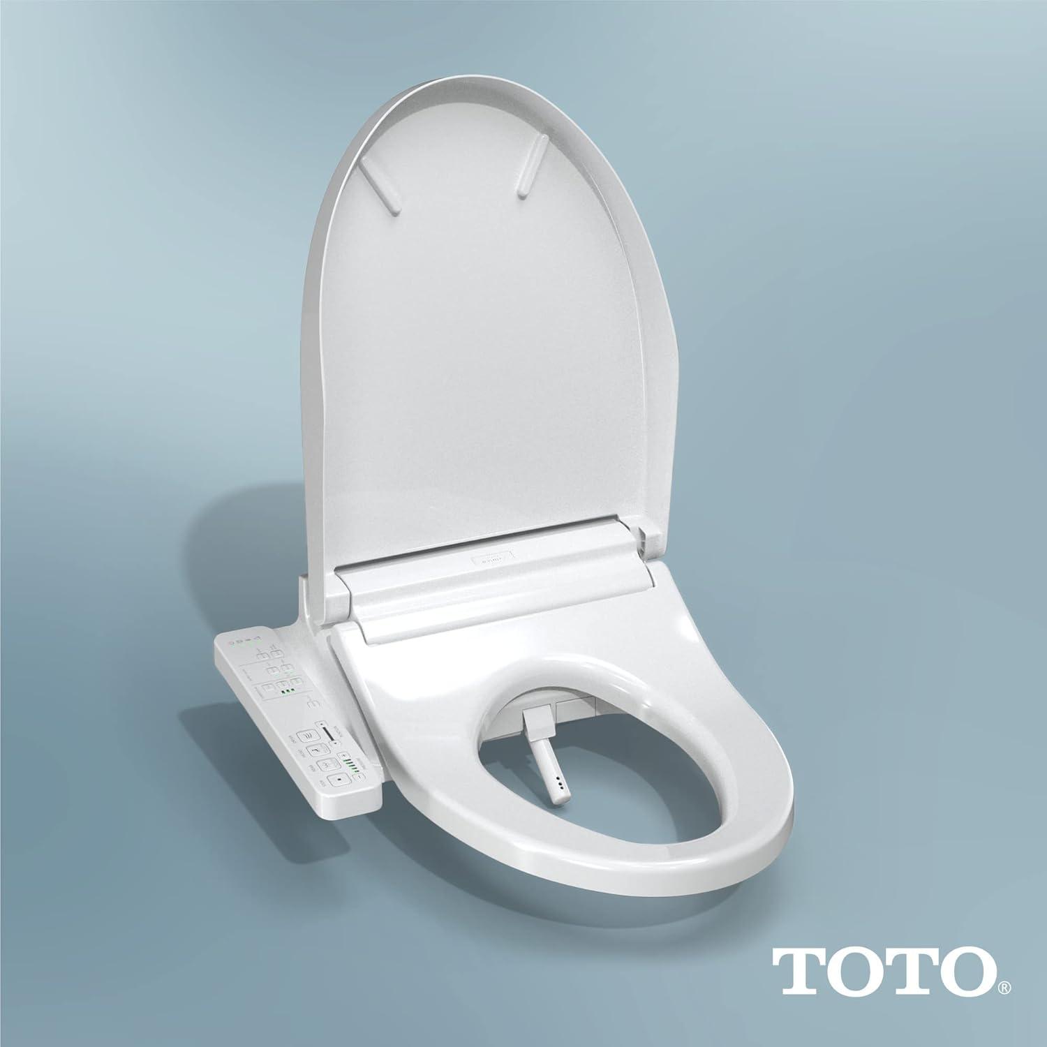 Cotton White Heated Electronic Bidet Toilet Seat with SoftClose Lid