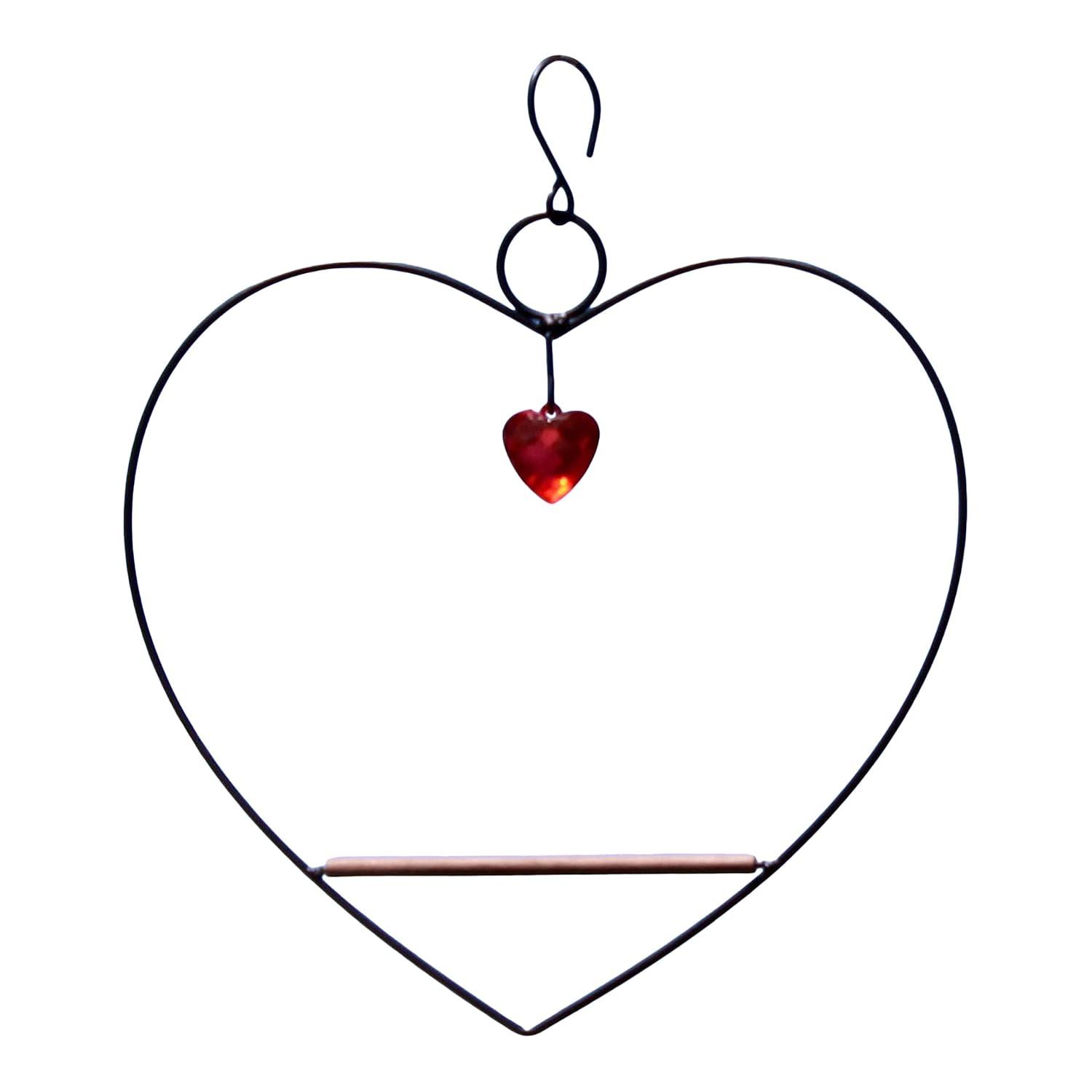 Songbird Essentials Hummingbird Swing for Hummingbird Feeder Copper Heart Metal