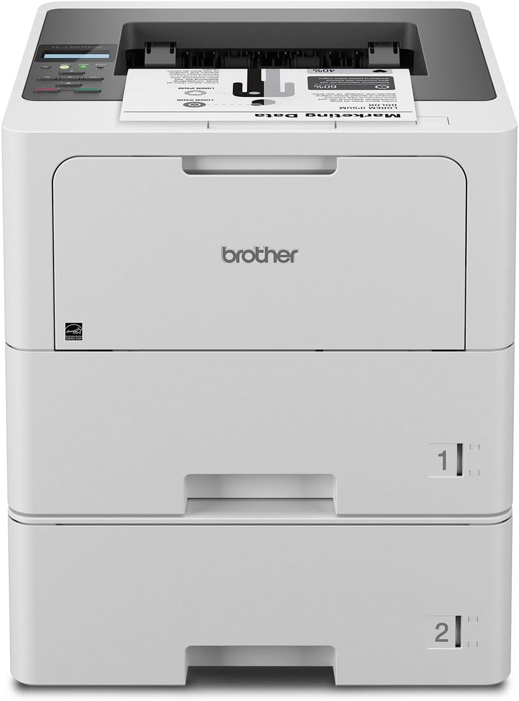 Brother HL-L6210DWT Business Monochrome Laser Printer with Dual Paper Trays, Wireless Networking, and Duplex Printing