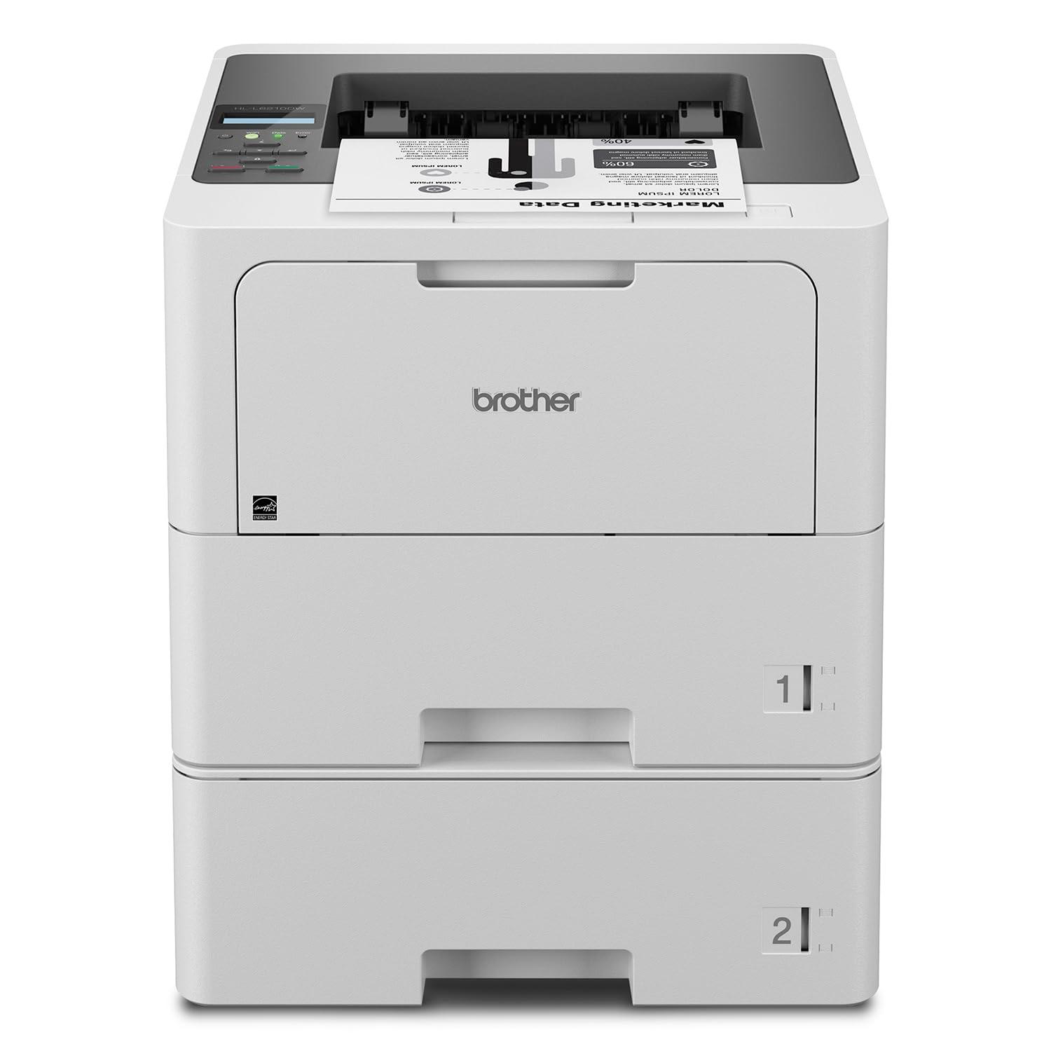 Brother HL-L6210DWT Business Monochrome Laser Printer with Dual Paper Trays, Wireless Networking, and Duplex Printing