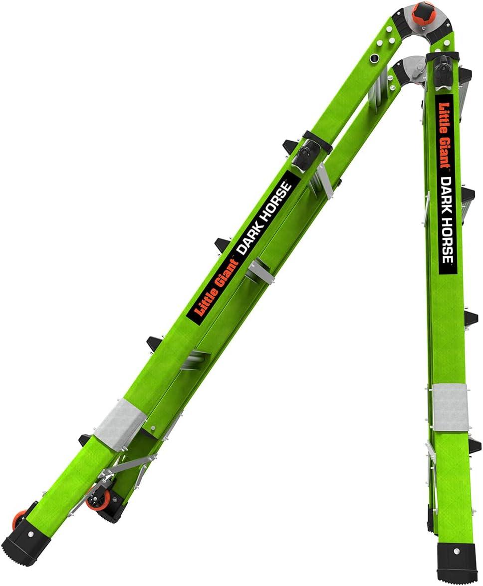 Little Giant Ladder Systems Multipurpose Dark Horse Ladder, 4 to 7 ft, Fiberglass Multi-color