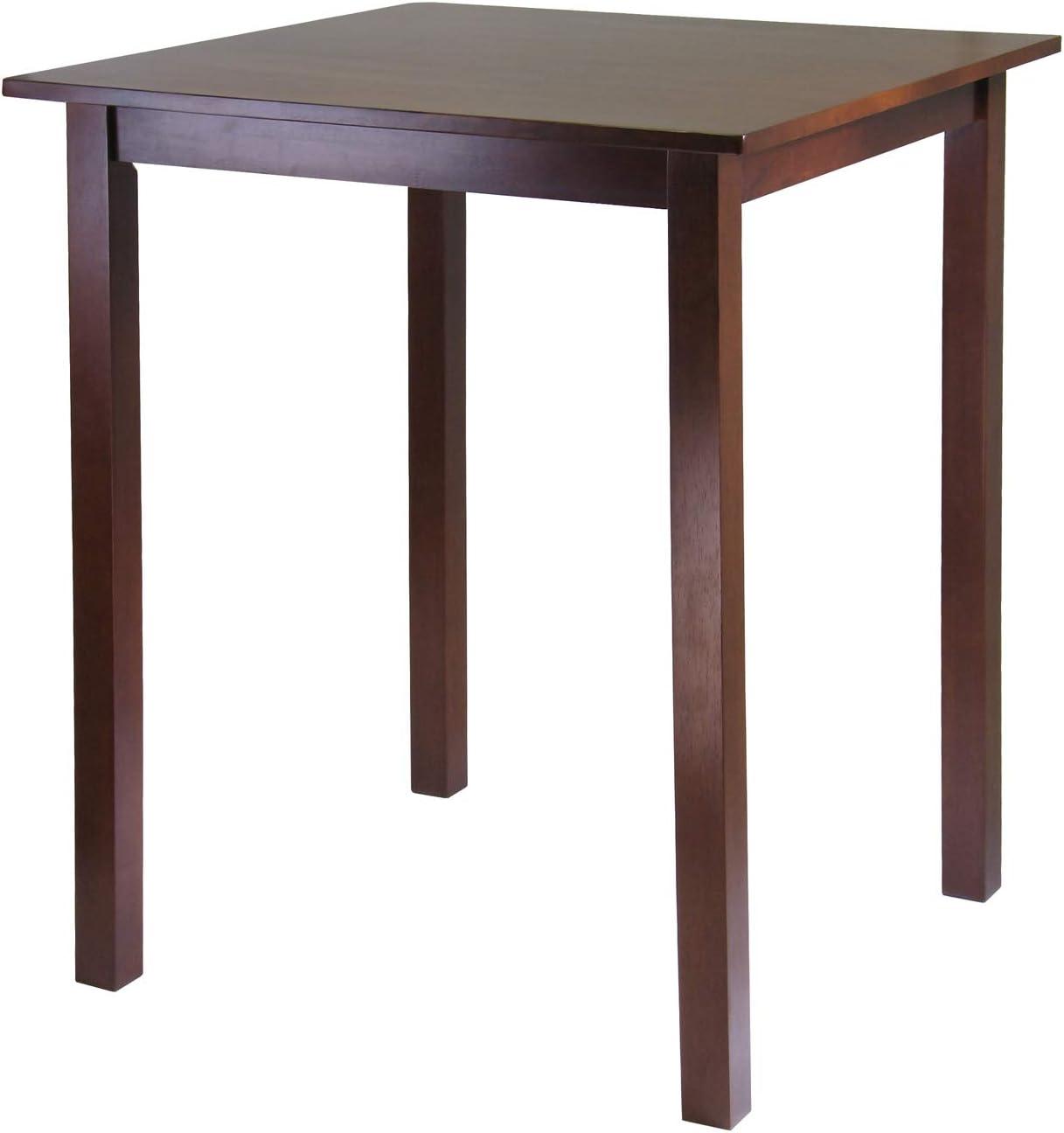 Parkland 34" Walnut Wood Square Bar Height Table