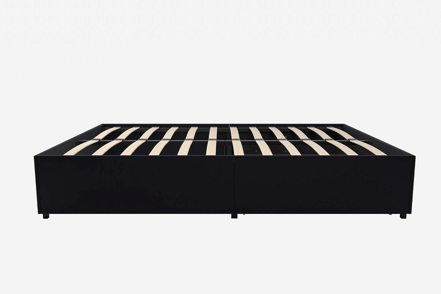 DHP Maven Platform Bed with Storage, Queen, Black Faux Leather