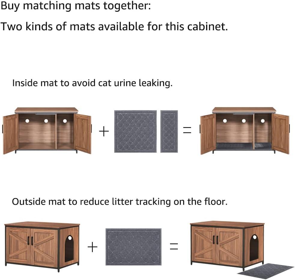 unipaws Cat Litter Box Enclosure - Top Opening - Walnut