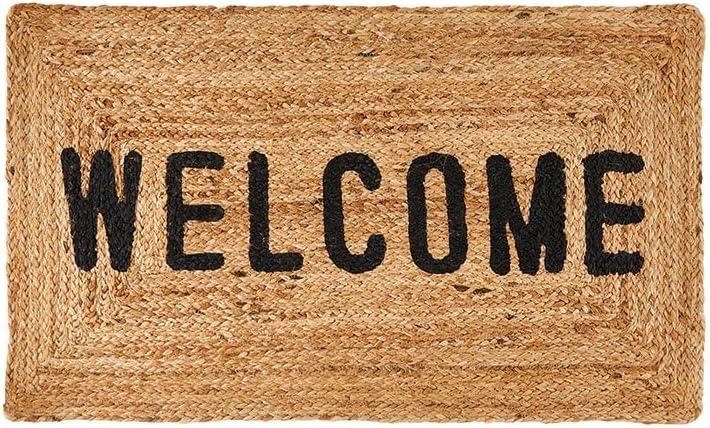 Santa Barbara Design Studio Welcome Mats Outdoor Jute Door Mat, 20" x 34", Welcome