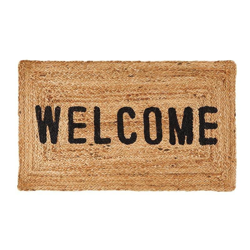 Santa Barbara Design Studio Welcome Mats Outdoor Jute Door Mat, 20" x 34", Welcome