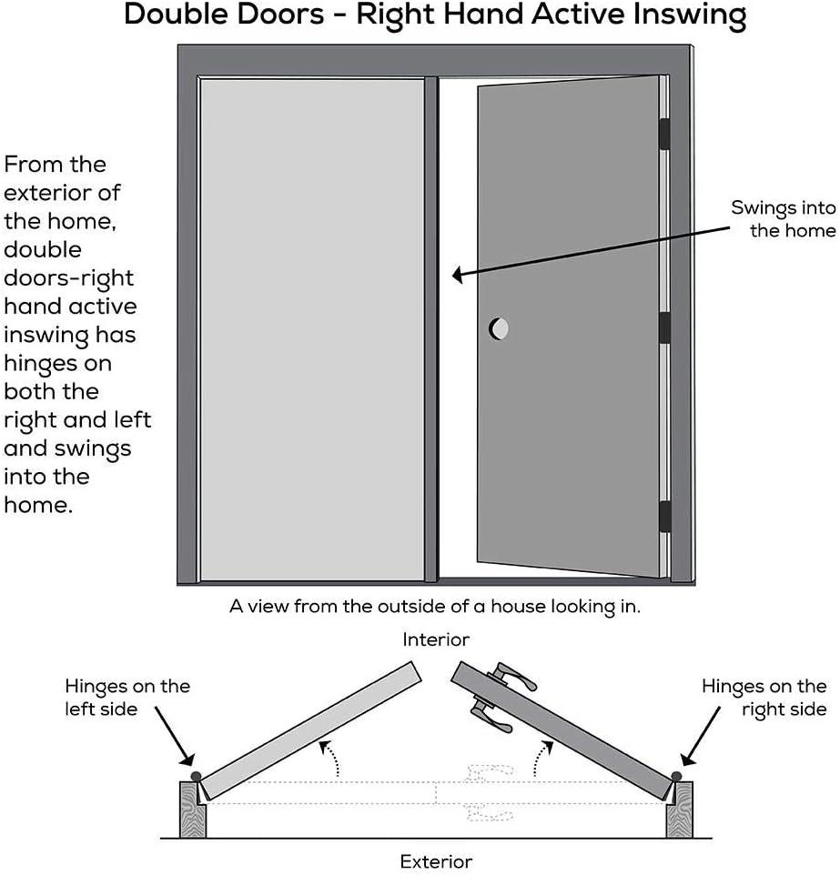 White Double Door Full Lite Clear Glass Exterior Prehung