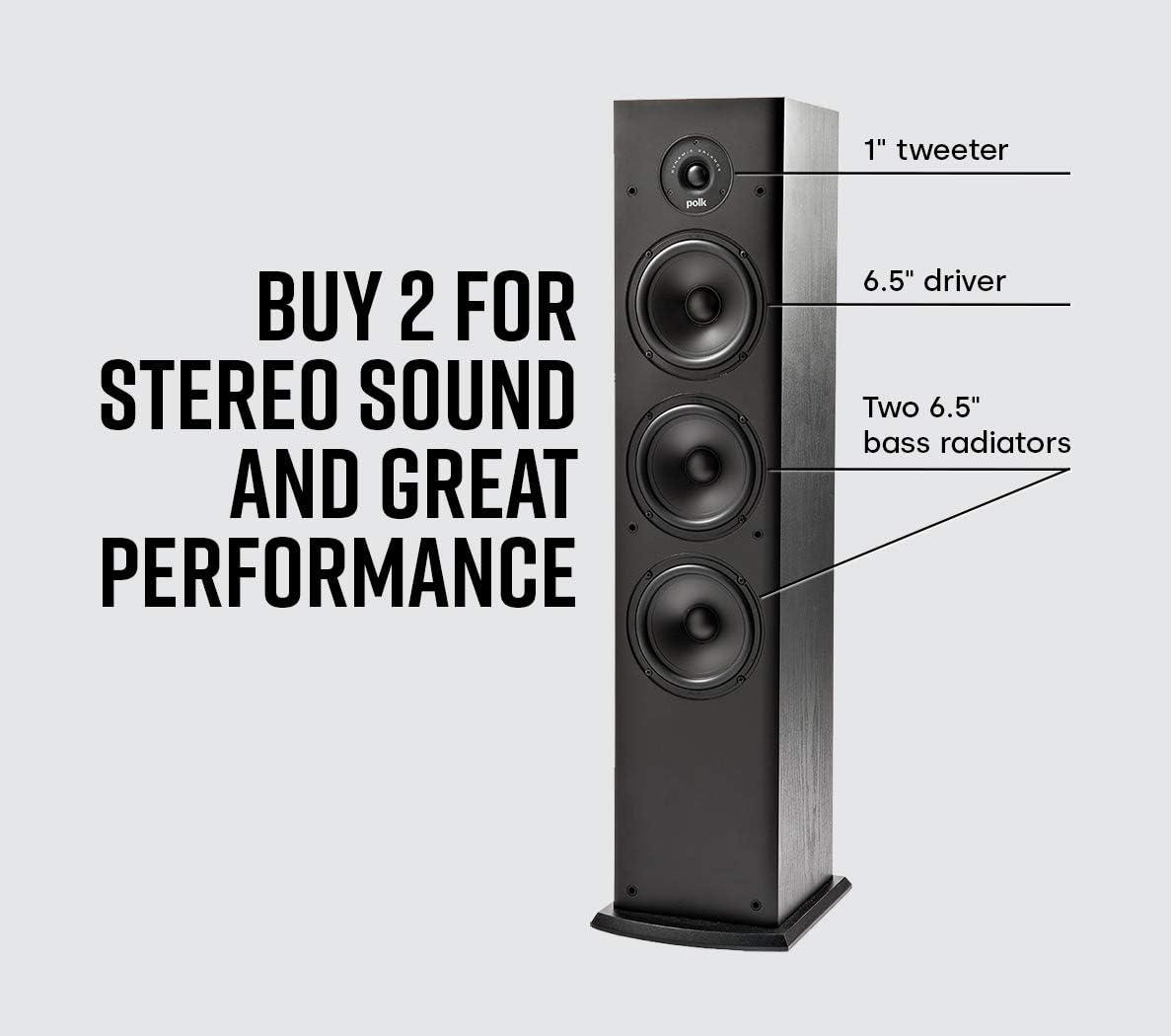 Black Wireless Floor-Standing Bluetooth Speaker with Surround Sound