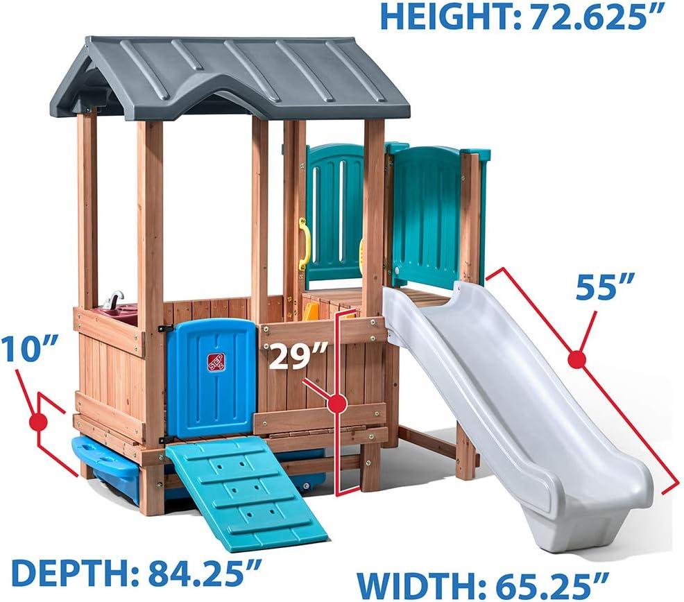 Woodland Adventure Playhouse with Slide and Climbing Ramp