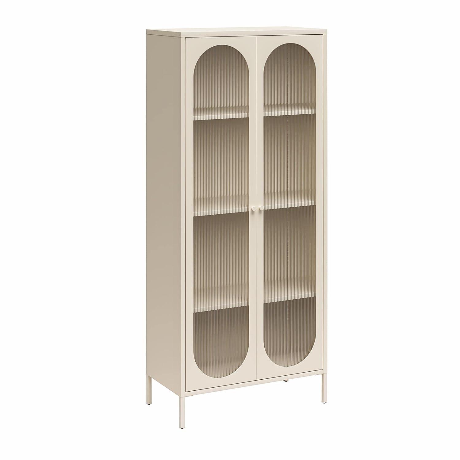 Luna 39.96'' Tall Accent Cabinet with Fluted Glass