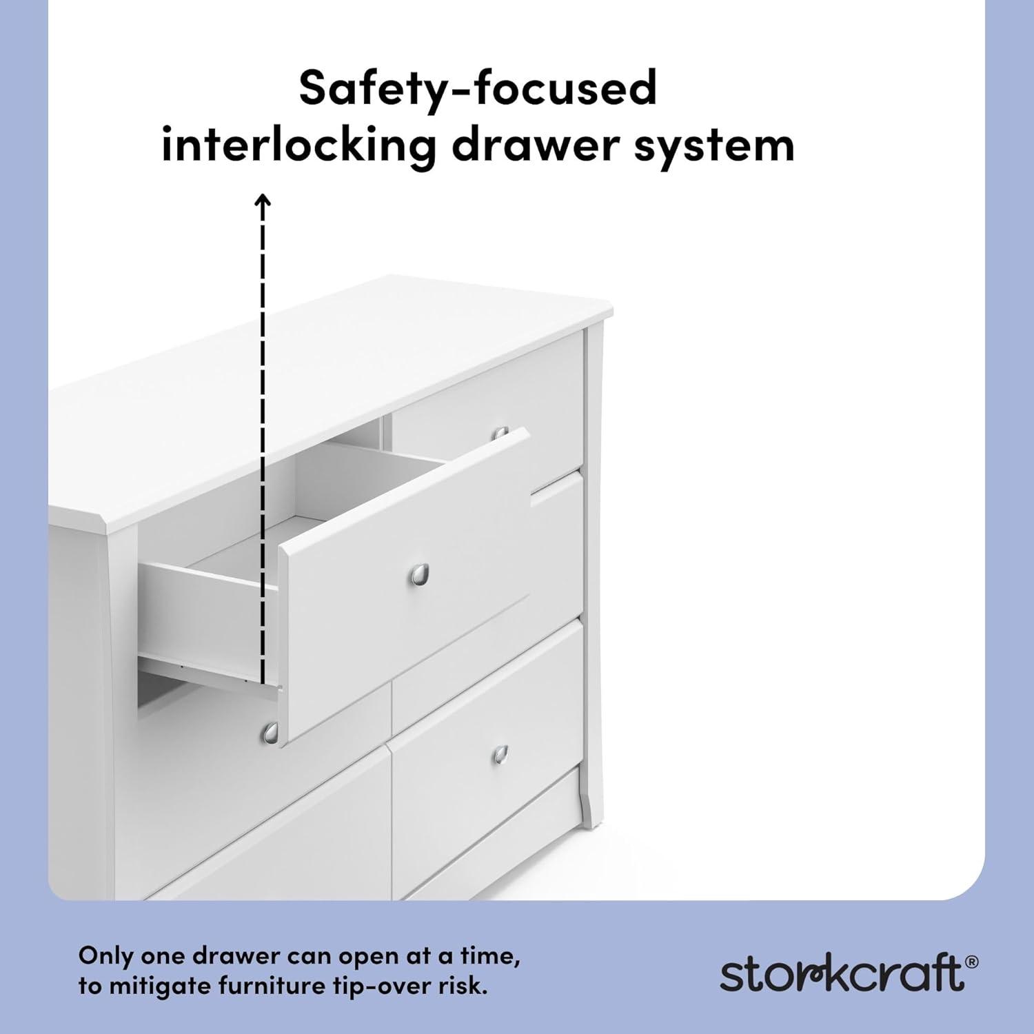 Crescent 6 Drawer Double Dresser