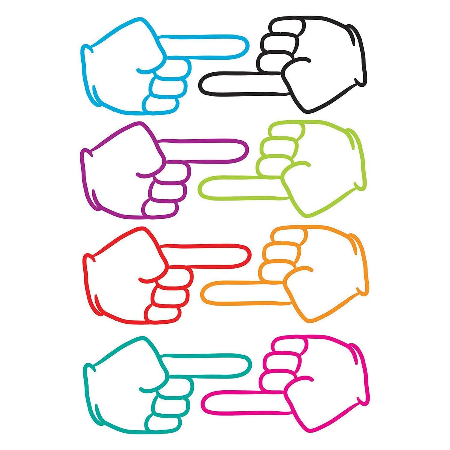 Multicolor Die-Cut Magnetic Pointing Fingers Classroom Decor Set