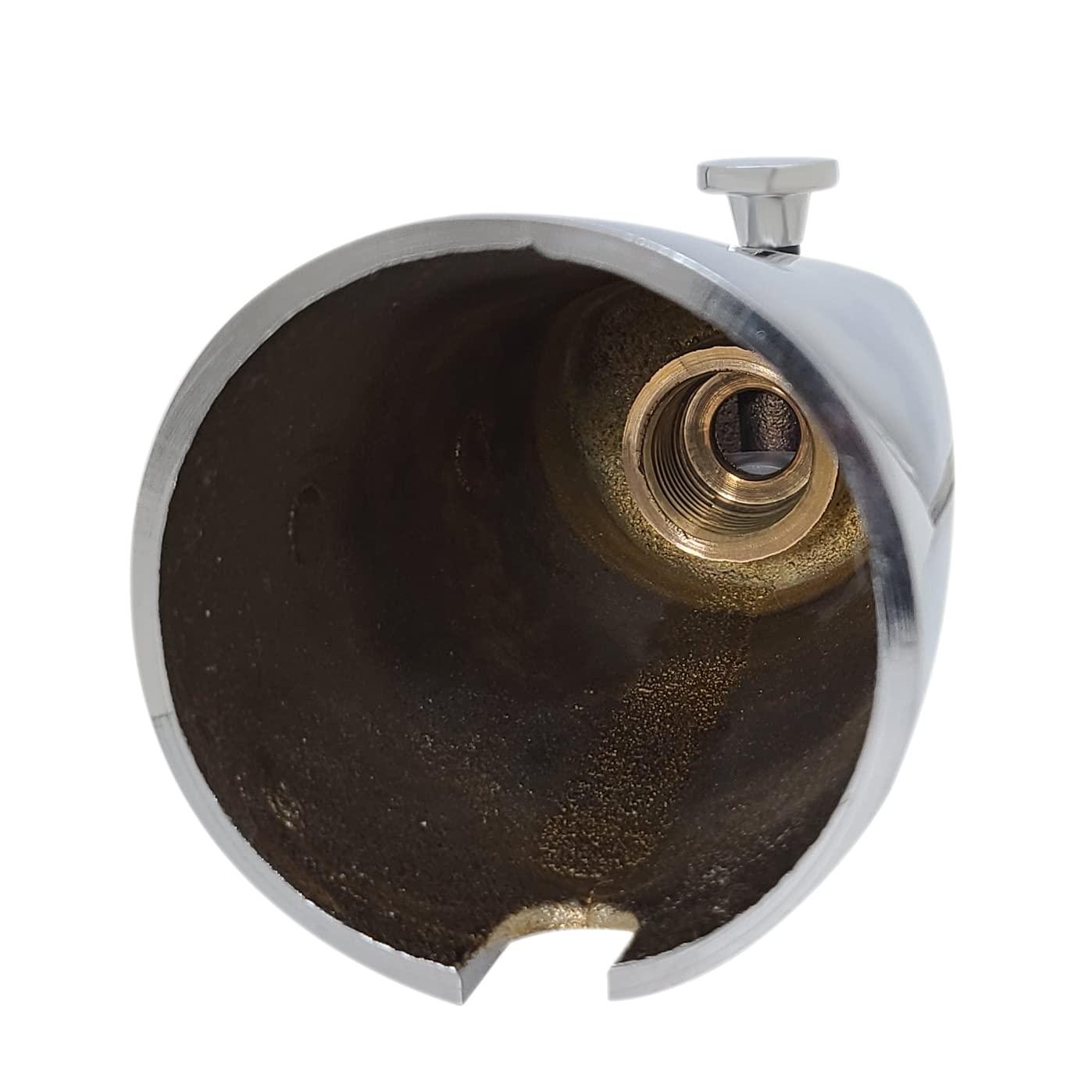 5-1/2" Reach Brass Wall Mount Tub Spout with Nose Diverter