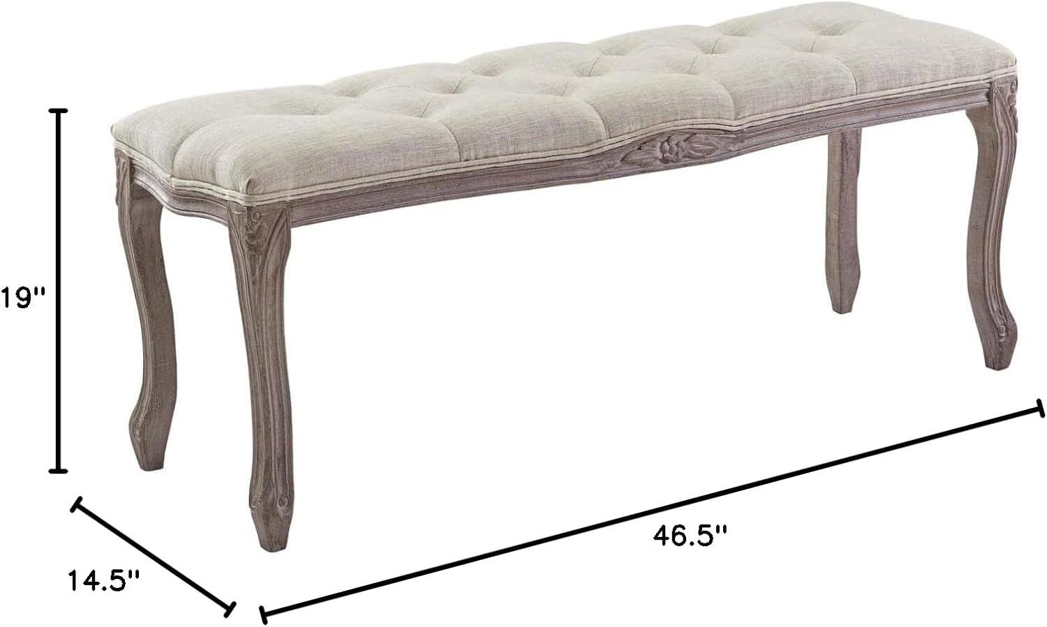 Modway Regal Vintage French Upholstered Fabric Bench