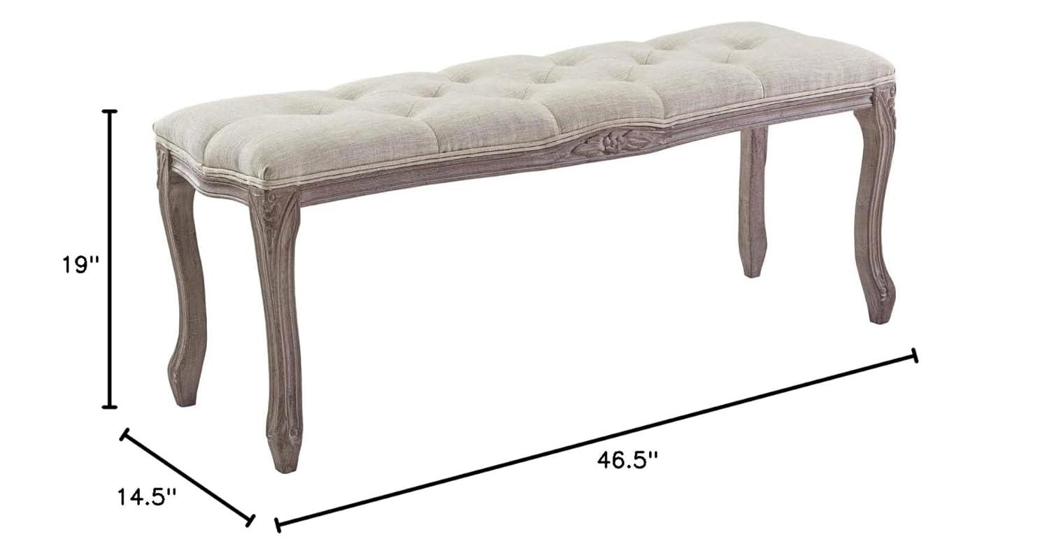 Modway Regal Vintage French Upholstered Fabric Bench