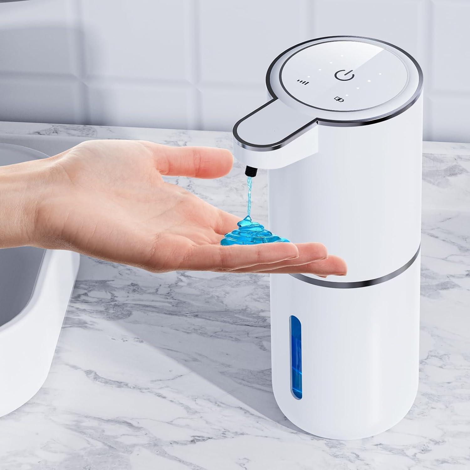 Automatic Liquid Soap Dispenser,380ml Wall Mount Touchless 4 Gear Adjustable Electric Liquid Soap Dispenser,USB Rechargeable with Sensor for Bathroom,Kitchen,Office