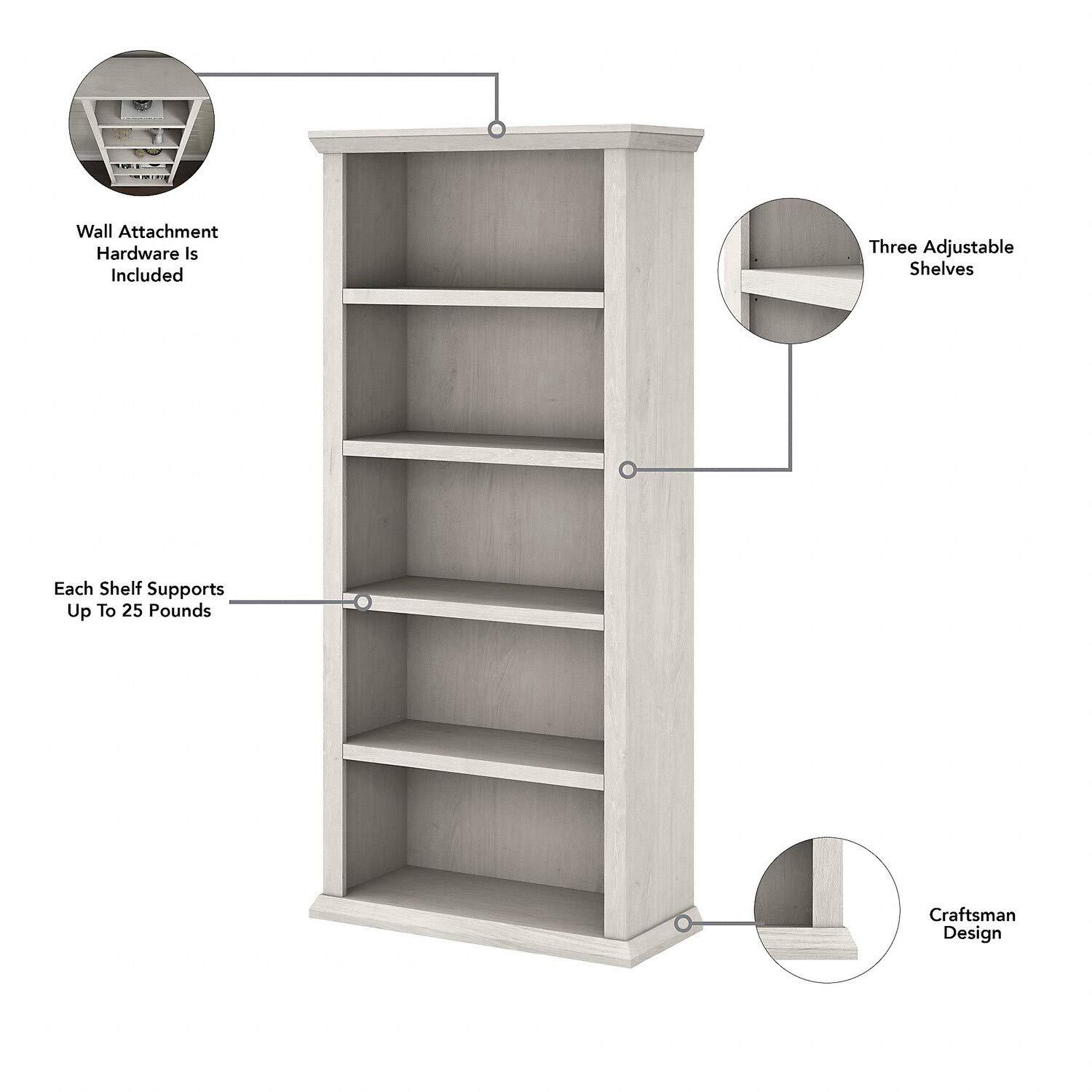 Bush Furniture Fairview 60W L Shaped Desk with Drawers and Storage Cabinet, Gray