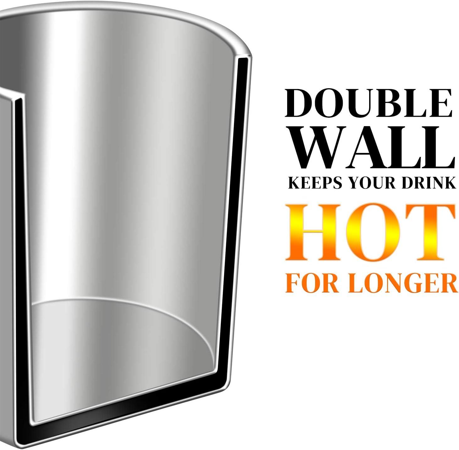 2 Packs 400ml Stainless Steel Double Wall Mug,Travel Camping Mug,Suitable for Coffee, Milk,Juice,Tea and other Cold or Hot Drinks
