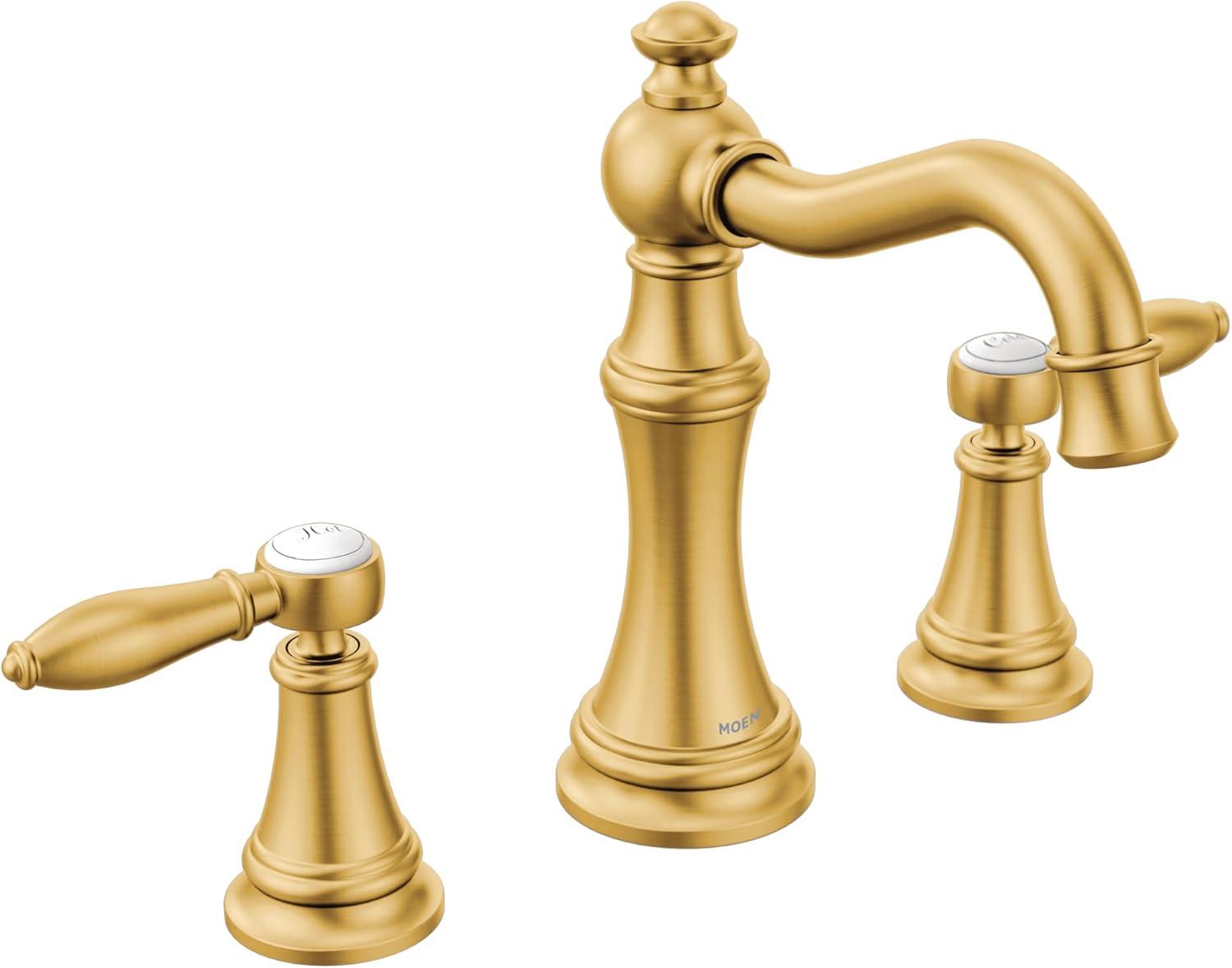 Moen Weymouth High Arc Widespread Bathroom Faucet with Drain Assembly TS42108ORB-9000-L