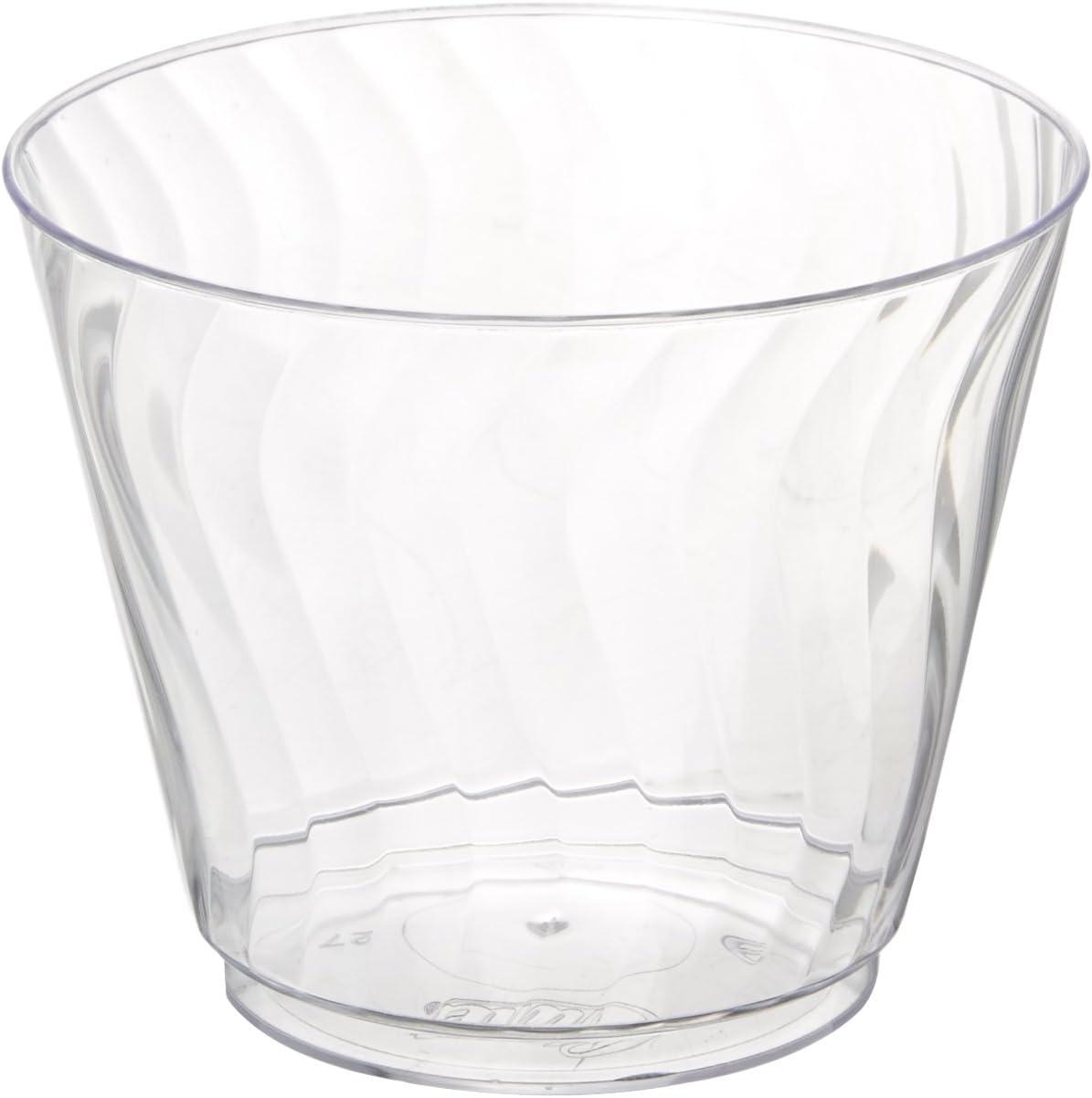 Chinet 9 oz Clear Cut Crystal Plastic Cold Cups, 100 Count