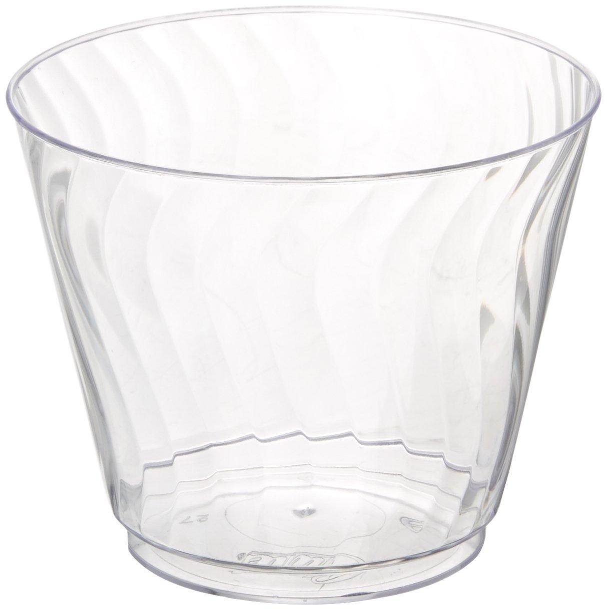 Chinet 9 oz Clear Cut Crystal Plastic Cold Cups, 100 Count