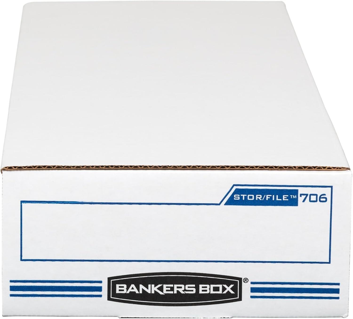 Stor/File Check Boxes, 9.25" X 25" X 4.13", White/Blue, 12/Carton