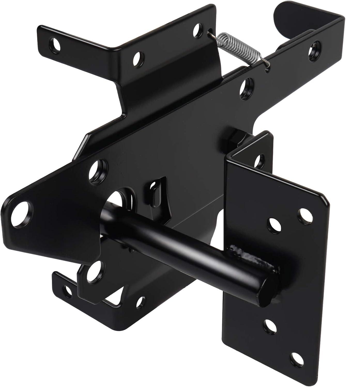 Heavy Duty Black Steel Automatic Gate Latch for Wood and Vinyl Fences