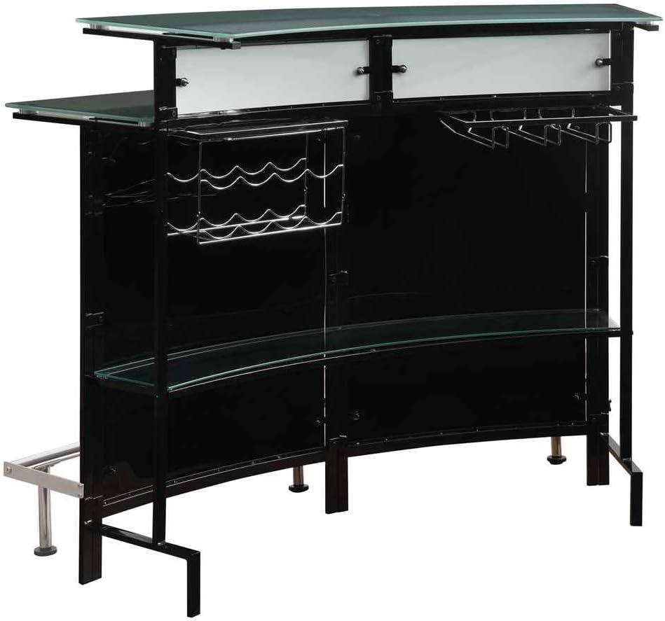 Coaster Company Contemporary Bar Table, Chrome/Black