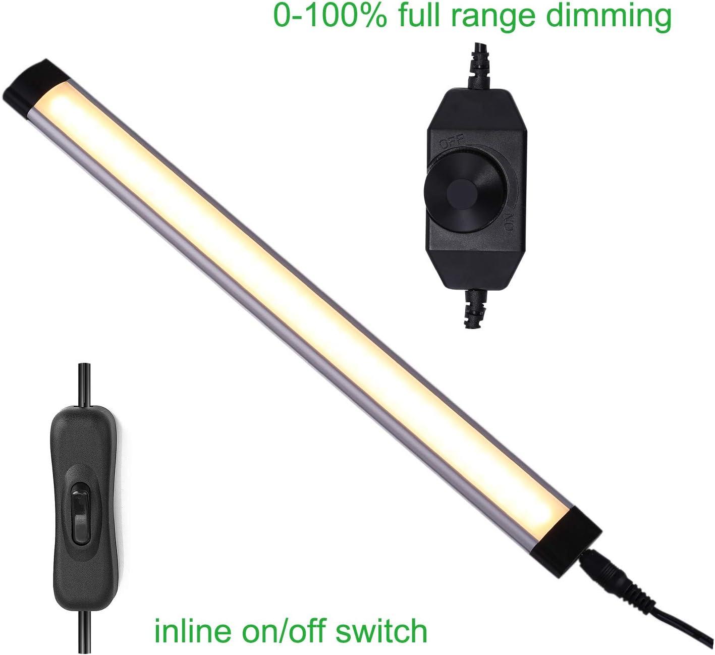 AIBOO LED Under Counter Light Rigid Bar Kit,12V Under Cabinet Lighting Dimmable with Switch For Counter Shelf Showcase Display Lighting (6 Panels)