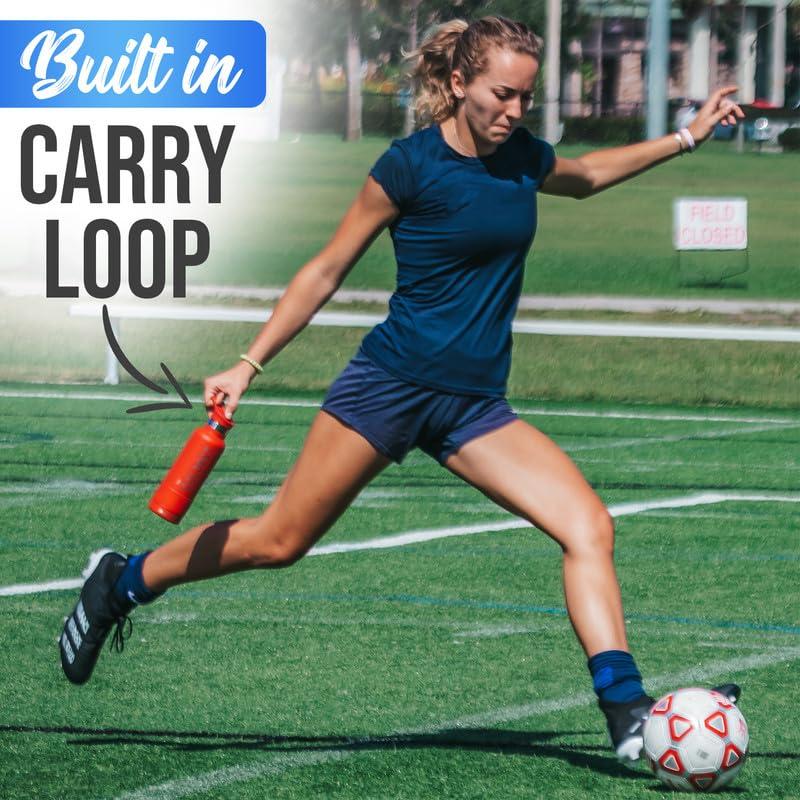 Coldest Sports Water Bottle with Straw Lid Vacuum Insulated Stainless Steel Bottles Reusable Leak Proof Flask for Sports (24 oz, Green Aurora Glitter)