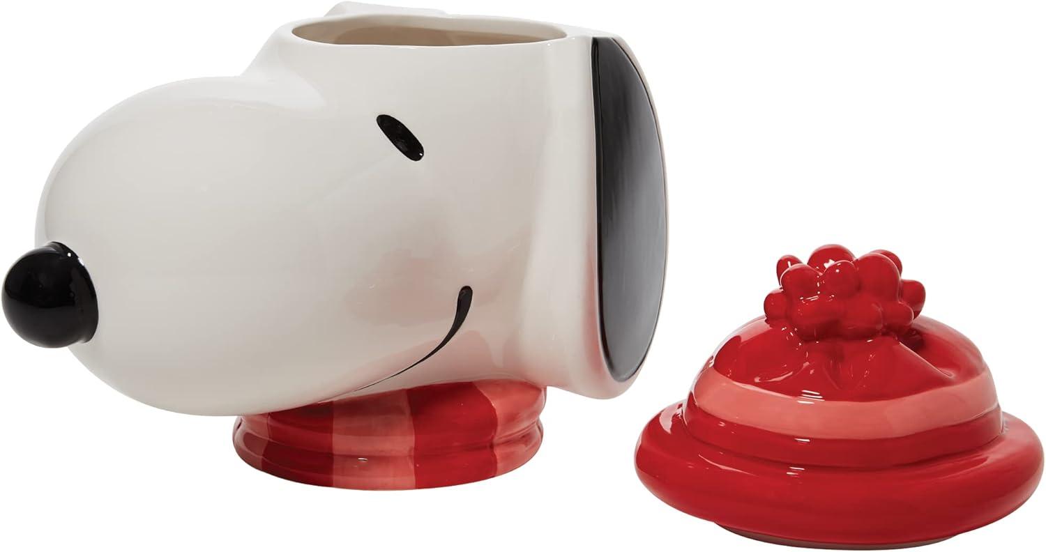 Enesco Peanuts Ceramics Snoopy Face Sculpted Canister Cookie Jar, 10.24 Inch, Multicolor