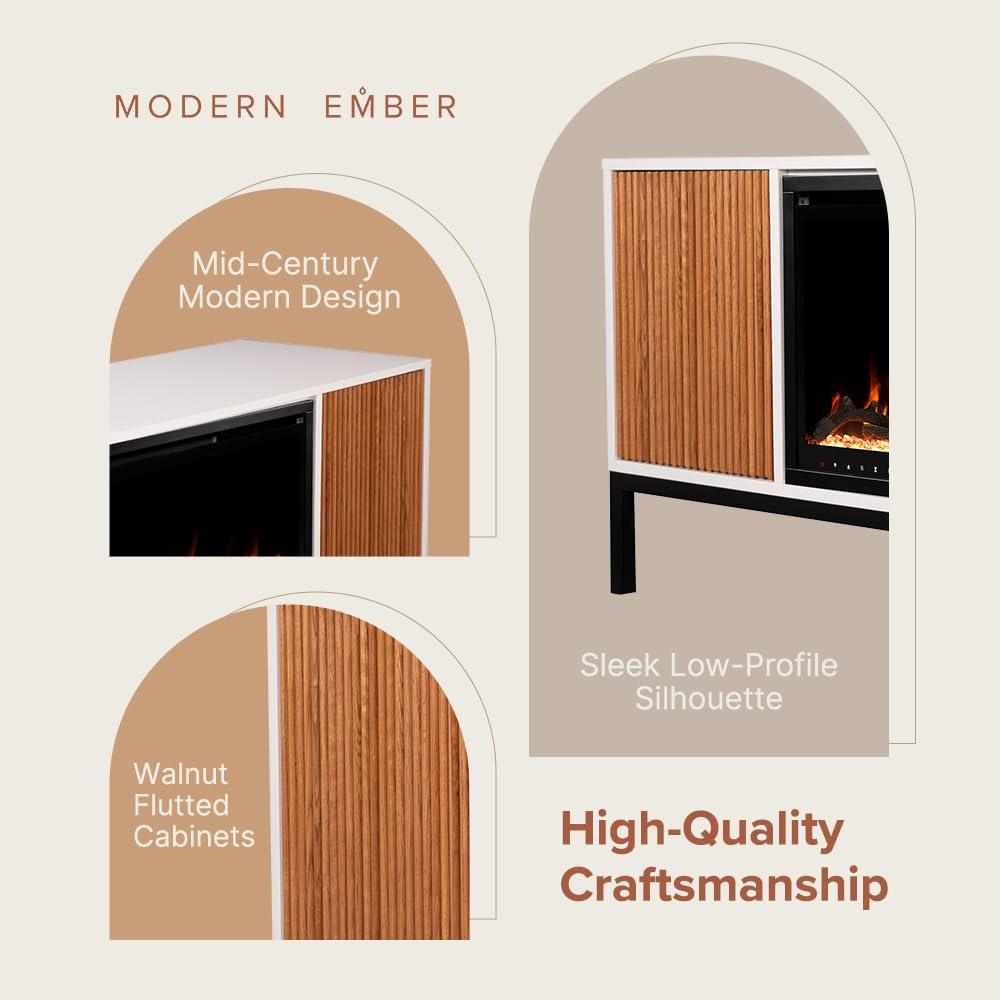 Modern Ember Emory Smart Electric Fireplace Tv Stand | 42” Firebox Heater | With Wi-fi App