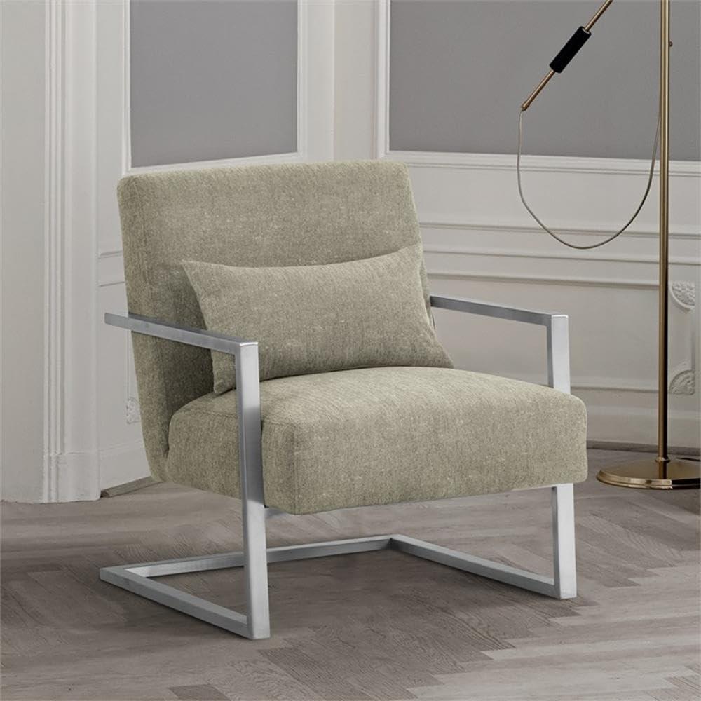 Armen Living Skyline Modern Fabric Upholstered Accent Chair in Gray