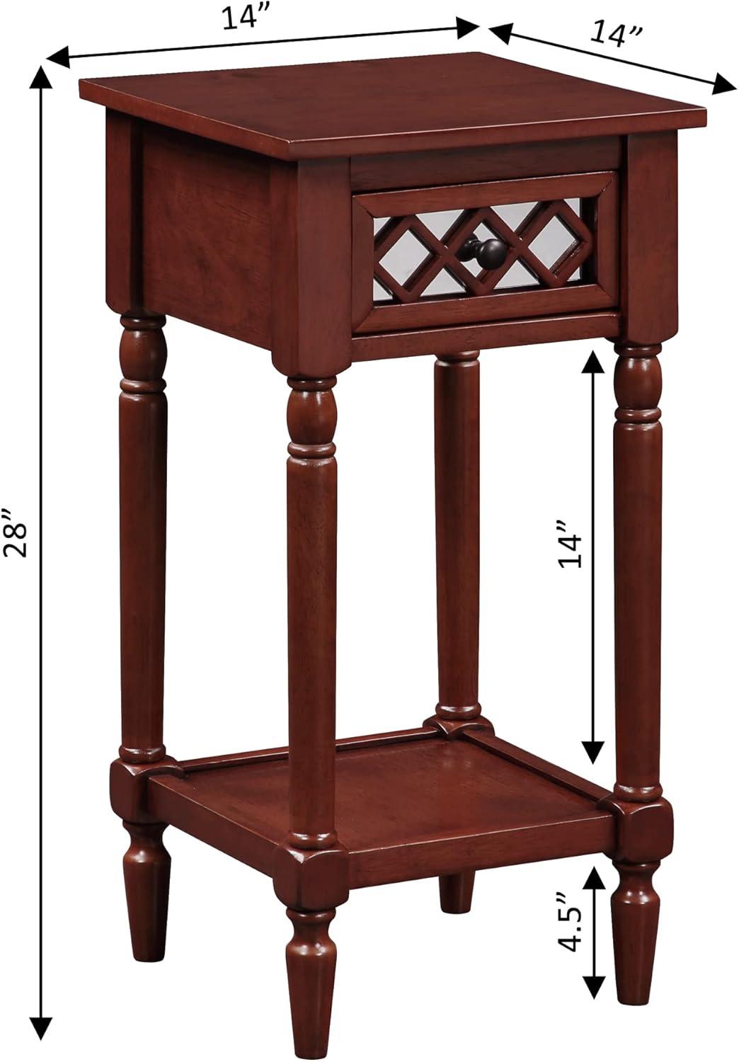 French Country Khloe Deluxe 1 Drawer Accent Table with Shelf