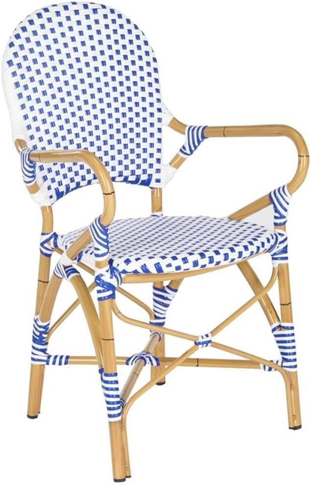 Safavieh Hooper Outdoor Stacking Arm Chair, Set of 2 - Blue/White