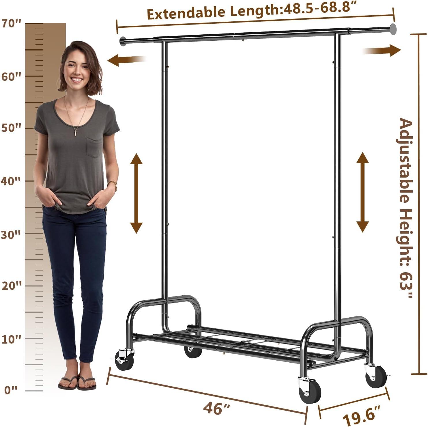 450 lbs Heavy Duty Clothing Garment Rack with Wheels