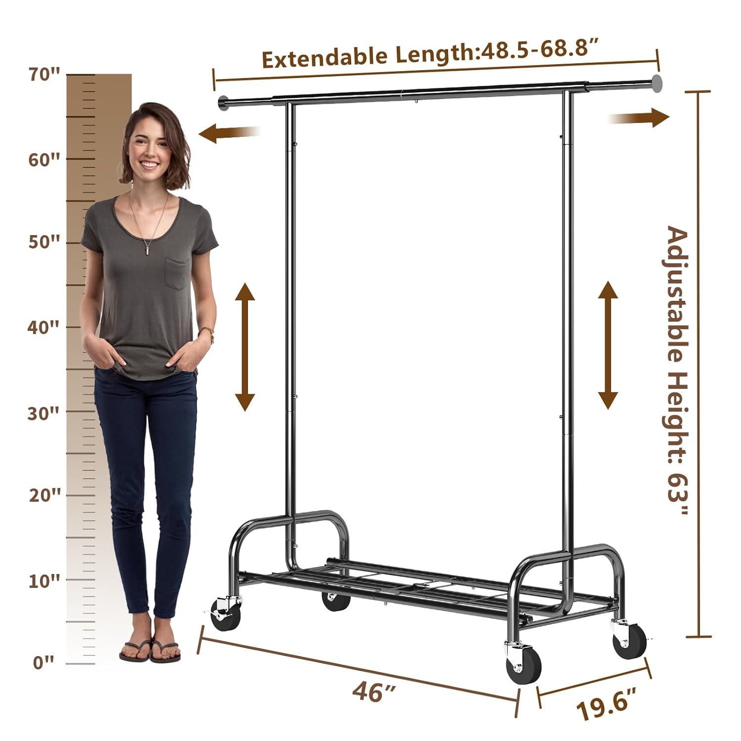 450 lbs Heavy Duty Clothing Garment Rack with Wheels