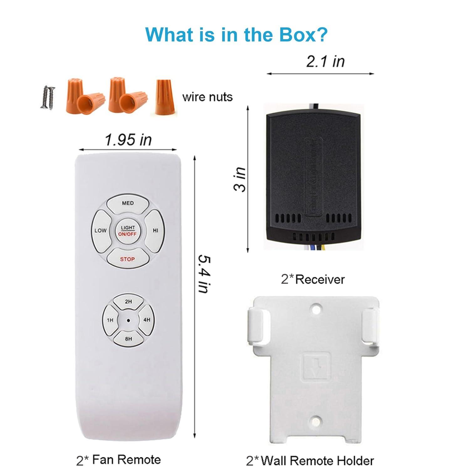 New Smaller Size Universal Ceiling Fans Light Remote Control Kit,3-in-1 Ceiling Fan Light Timing & Speed Remote for Hunter/Harbor Breeze/Westinghouse/Honeywell/Other Ceiling Fan lamp