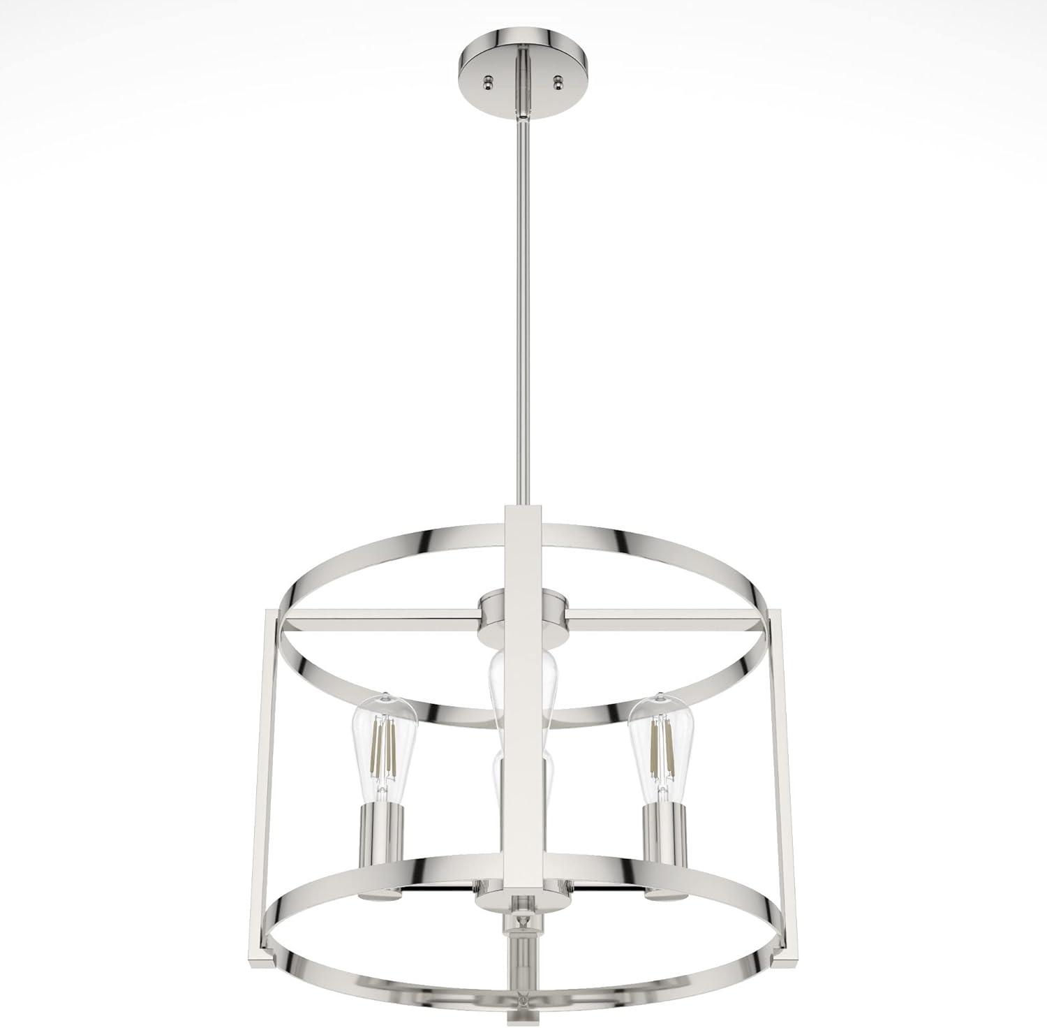 Hunter Fan 4 Modern Polished Nickel Cage Chandeliers