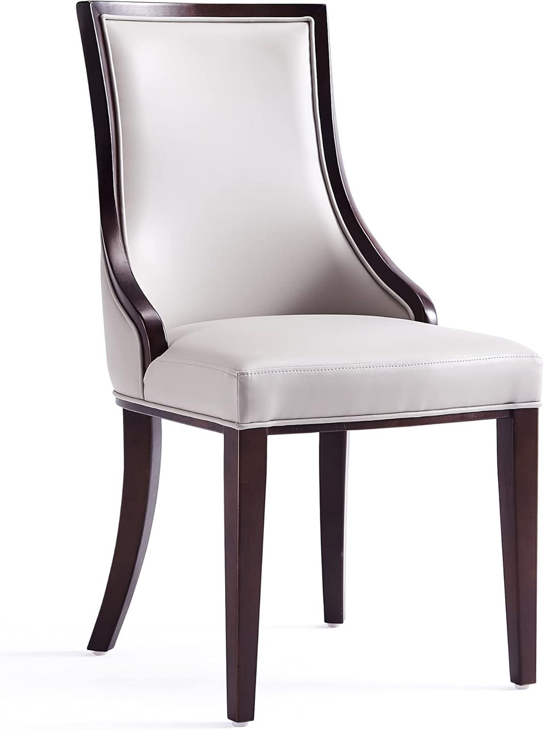 Manhattan Comfort Grand 18.5" Faux Leather Dining Chair in Gray (Set of 4)