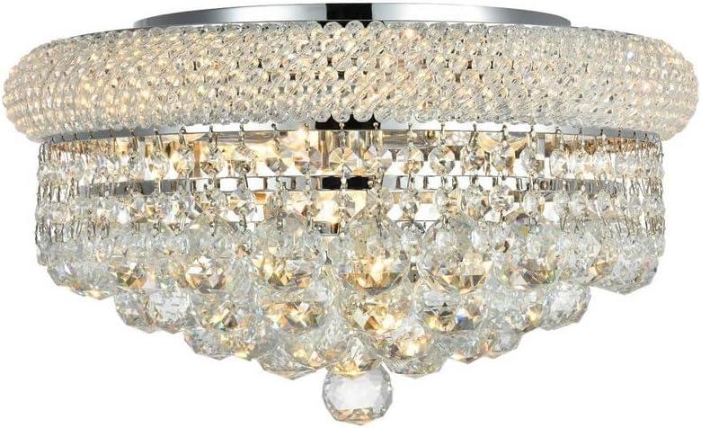 Elegant Lighting Primo 8 light Chrome Flush Mount Clear Royal Cut Crystal