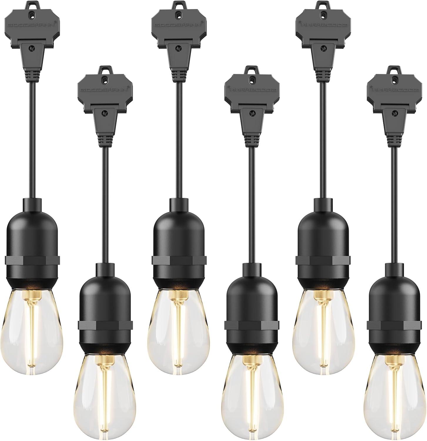 Warm White LED Outdoor Waterproof String Lights 6-Pack