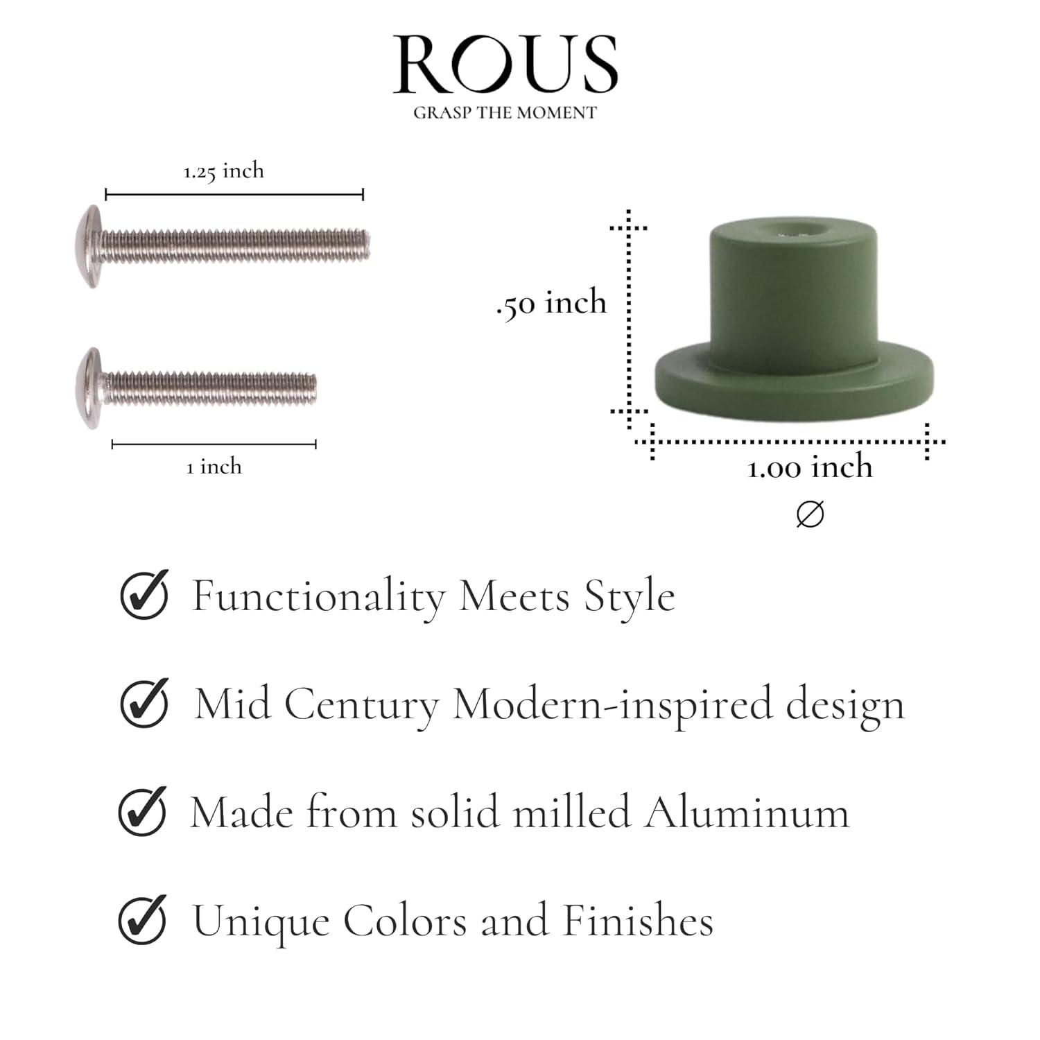 ROUS ROUS Hardware Mid-Century Modern Round Knob